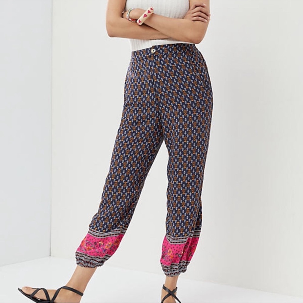 Anthropologie Greta Boho Floral Smocked Balloon-Leg Pants Size‎ 2